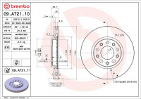 Brzdový kotouč BREMBO 09.A721.11 - ALFA ROMEO, FIAT, JEEP