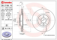 Brzdový kotouč BREMBO 09.C138.11 Brzdový kotouč BREMBO 09.C138.11