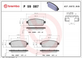 Sada brzdových destiček BREMBO P59087 - OPEL, VAUXHALL