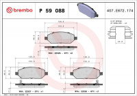 Sada brzdových destiček BREMBO P59088 - OPEL Sada brzdových destiček BREMBO P59088 - OPEL