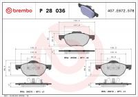 Sada brzdových destiček BREMBO P28036 - HONDA Sada brzdových destiček BREMBO P28036 - HONDA