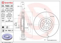 Brzdový kotouč BREMBO 09.7680.20 - CITROËN, FIAT