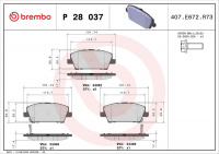 Sada brzdových destiček BREMBO P28037 - HONDA