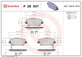 Sada brzdových destiček BREMBO P28037 - HONDA