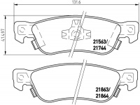 Sada brzdových destiček BREMBO P34003 - ISUZU Sada brzdových destiček BREMBO P34003 - ISUZU