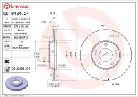 Brzdový kotouč BREMBO 09.9464.24 - MAZDA