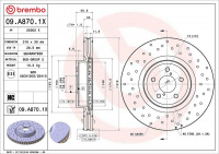 Brzdový kotouč BREMBO 09.A870.1X - SUBARU