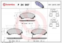 Sada brzdových destiček BREMBO P34007 - ISUZU