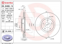 Brzdový kotouč BREMBO 09.9468.11 - FORD, VOLVO Brzdový kotouč BREMBO 09.9468.11 - FORD, VOLVO
