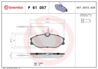 Sada brzdových destiček BREMBO P61057 Sada brzdových destiček BREMBO P61057