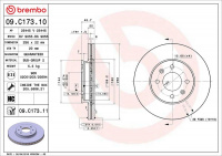 Brzdový kotouč BREMBO 09.C173.11 - KIA Brzdový kotouč BREMBO 09.C173.11 - KIA