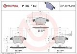 Sada brzdových destiček BREMBO P85149 - VW