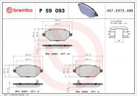 Sada brzdových destiček BREMBO P59093 Sada brzdových destiček BREMBO P59093
