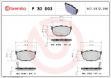 Sada brzdových destiček BREMBO P30003 - HYUNDAI