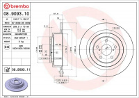 Brzdový kotouč BREMBO 08.9093.11 Brzdový kotouč BREMBO 08.9093.11