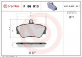 Sada brzdových destiček BREMBO P86010 - VOLVO