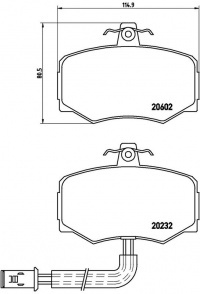 Sada brzdových destiček BREMBO P36005 - DAIMLER, JAGUAR