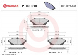 Sada brzdových destiček BREMBO P09010 - CADILLAC