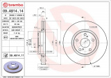 Brzdový kotouč BREMBO 09.A914.14 - TOYOTA