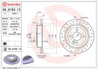 Brzdový kotouč BREMBO 08.9163.1X