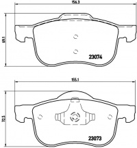 Sada brzdových destiček BREMBO P86016 - VOLVO