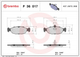 Sada brzdových destiček BREMBO P36017 - DAIMLER, JAGUAR