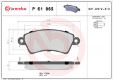Sada brzdových destiček BREMBO P61065 - PEUGEOT