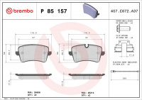 Sada brzdových destiček BREMBO P85157 - AUDI Sada brzdových destiček BREMBO P85157 - AUDI