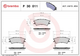 Sada brzdových destiček BREMBO P30011 - HYUNDAI