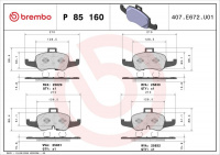 Sada brzdových destiček BREMBO P85160 - AUDI