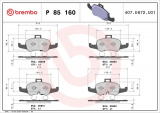 Sada brzdových destiček BREMBO P85160 - AUDI