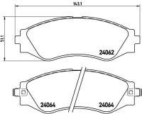 Sada brzdových destiček BREMBO P10006 - CHEVROLET, DAEWOO Sada brzdových destiček BREMBO P10006 - CHEVROLET, DAEWOO