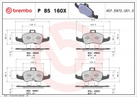 Sada brzdových destiček BREMBO P85160X - AUDI