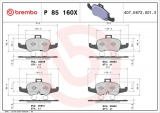 Sada brzdových destiček BREMBO P85160X - AUDI