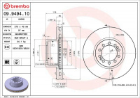 Brzdový kotouč BREMBO 09.9494.10 - RENAULT TRUCKS