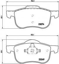Sada brzdových destiček BREMBO P86020 - VOLVO