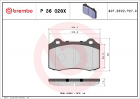 Sada brzdových destiček BREMBO P36020X
