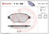 Sada brzdových destiček BREMBO P61068 - CITROËN, PEUGEOT