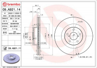 Brzdový kotouč BREMBO 09.A921.14 - SUBARU, TOYOTA
