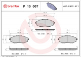 Sada brzdových destiček BREMBO P10007 - CHEVROLET