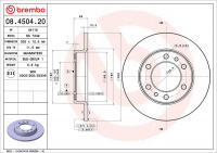Brzdový kotouč BREMBO 08.4504.20 - TOYOTA