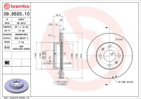 Brzdový kotouč BREMBO 09.9503.10 - HYUNDAI, KIA