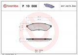 Sada brzdových destiček BREMBO P10008 - CHEVROLET, DAEWOO