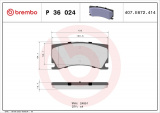Sada brzdových destiček BREMBO P36024 - JAGUAR, PEUGEOT