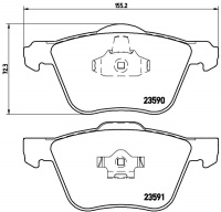 Sada brzdových destiček BREMBO P86022 - VOLVO