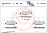 Sada brzdových destiček BREMBO P30015 - KIA