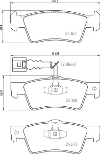 Sada brzdových destiček BREMBO P85163 - VW