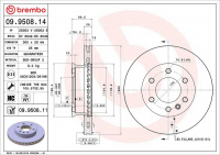 Brzdový kotouč BREMBO 09.9508.14 - MERCEDES-BENZ Brzdový kotouč BREMBO 09.9508.14 - MERCEDES-BENZ