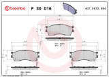 Sada brzdových destiček BREMBO P30016 - KIA