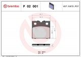 Sada brzdových destiček BREMBO P02001